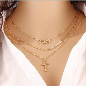 💎 New Cross Infinity Loop Pendant Necklace